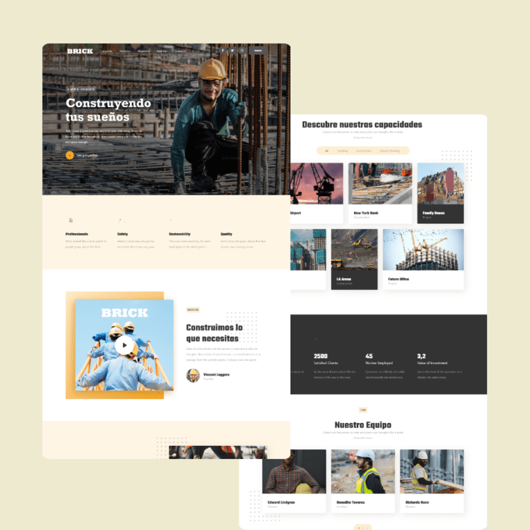 Sitio web wordpress para construcción
