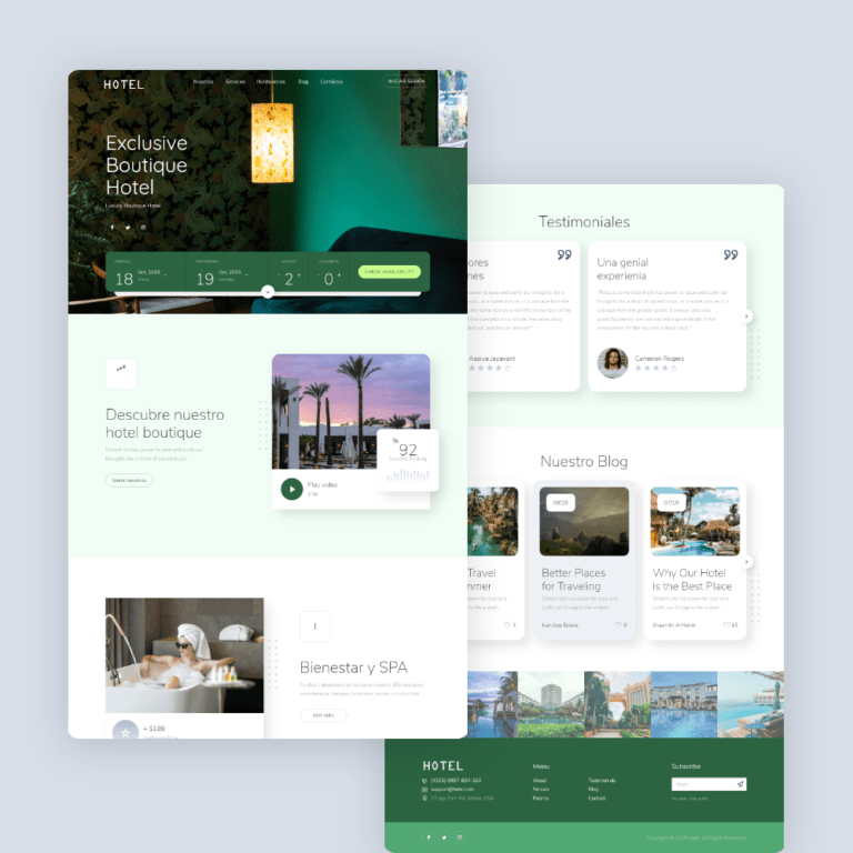 Sitio web wordpress para hoteles